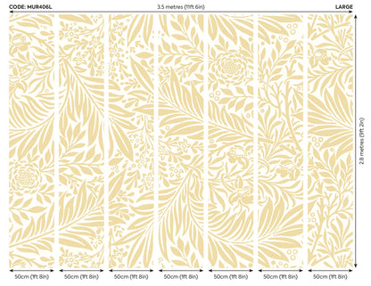 Origin Murals Trailing Ferns Soft Gold 350cm X 280cm - Hot Tub Shop