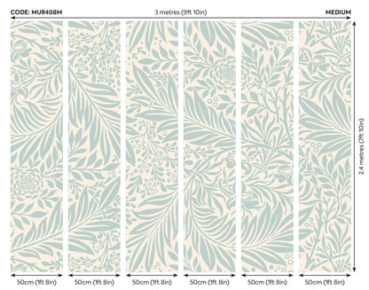 Origin Murals Trailing Ferns Duck Egg 300cm X 240cm