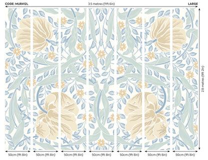 Origin Murals Flower Circle Soft Blue 350cm X 280cm