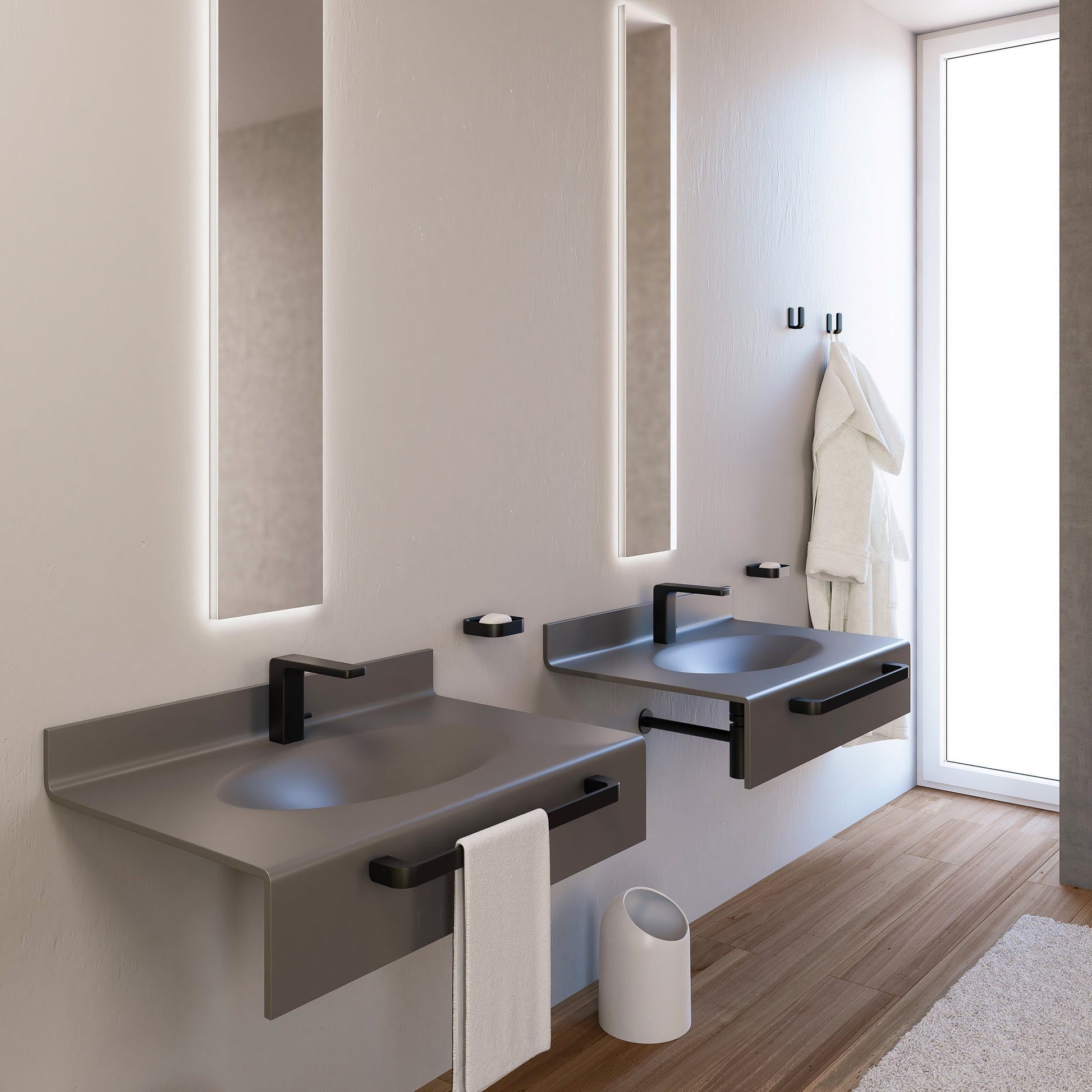 Origins Living Gedy Outline Toilet Brush Freestanding Matt Black - Hot Tub Shop