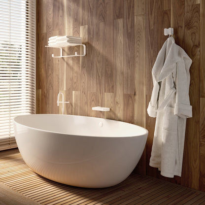 Origins Living Gedy Outline Double Robe Hook Matt White - Hot Tub Shop