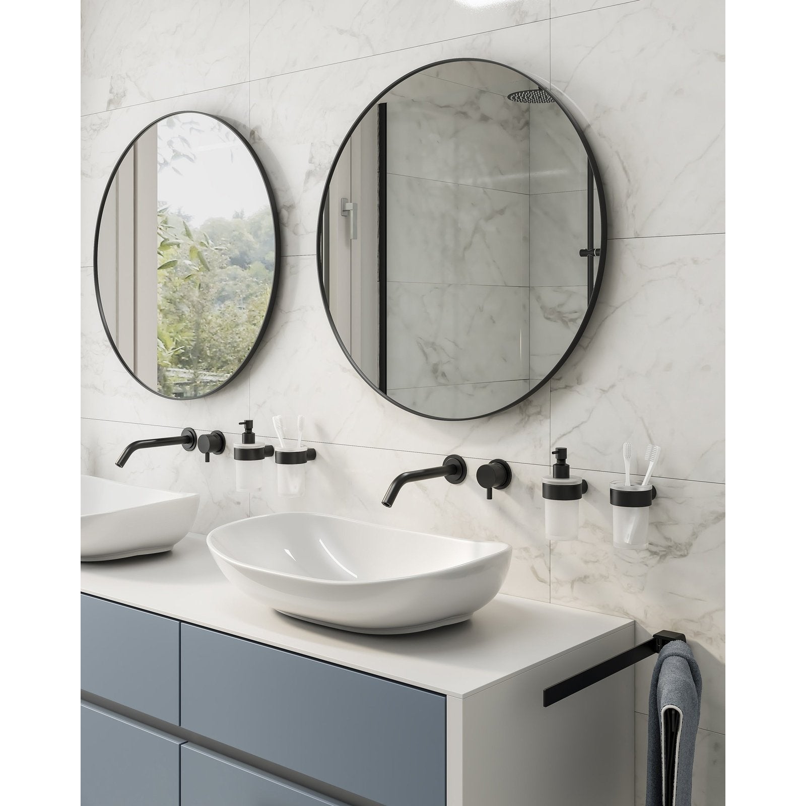 Origins Living Gedy Pirenei Double Swing Towel Rail Matt Black - Hot Tub Shop