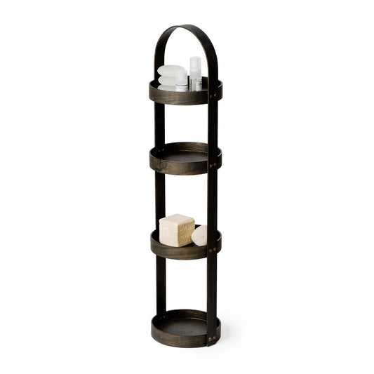 Wireworks Round Caddy 4 Tray Dark Oak