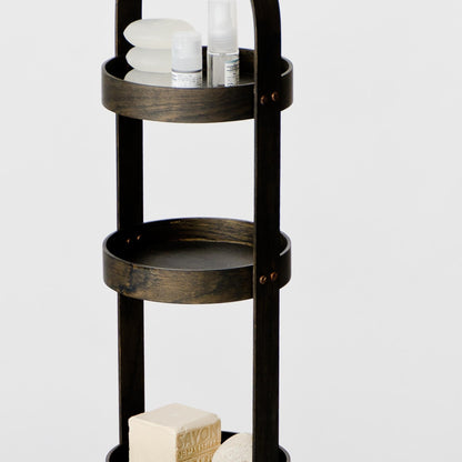 Wireworks Round Caddy 4 Tray Dark Oak