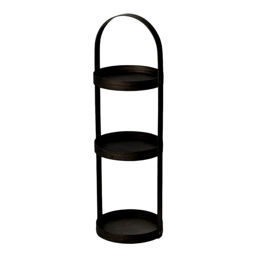 Wireworks Round Caddy 3 Tray Dark Oak