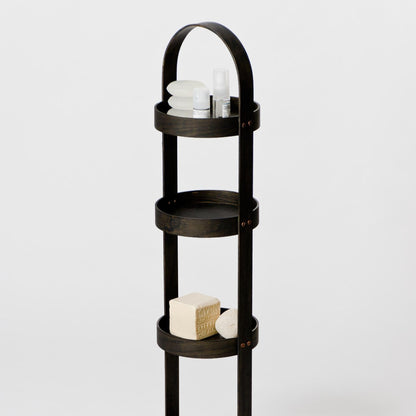 Wireworks Round Caddy 4 Tray Dark Oak