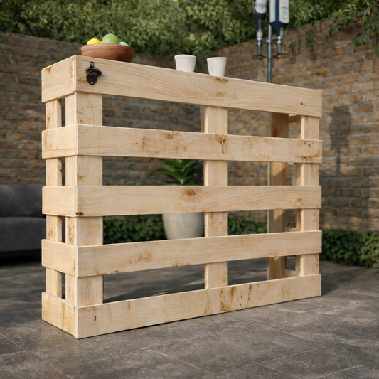 Rustic Wooden Pallet Style Bar - Hot Tub Shop