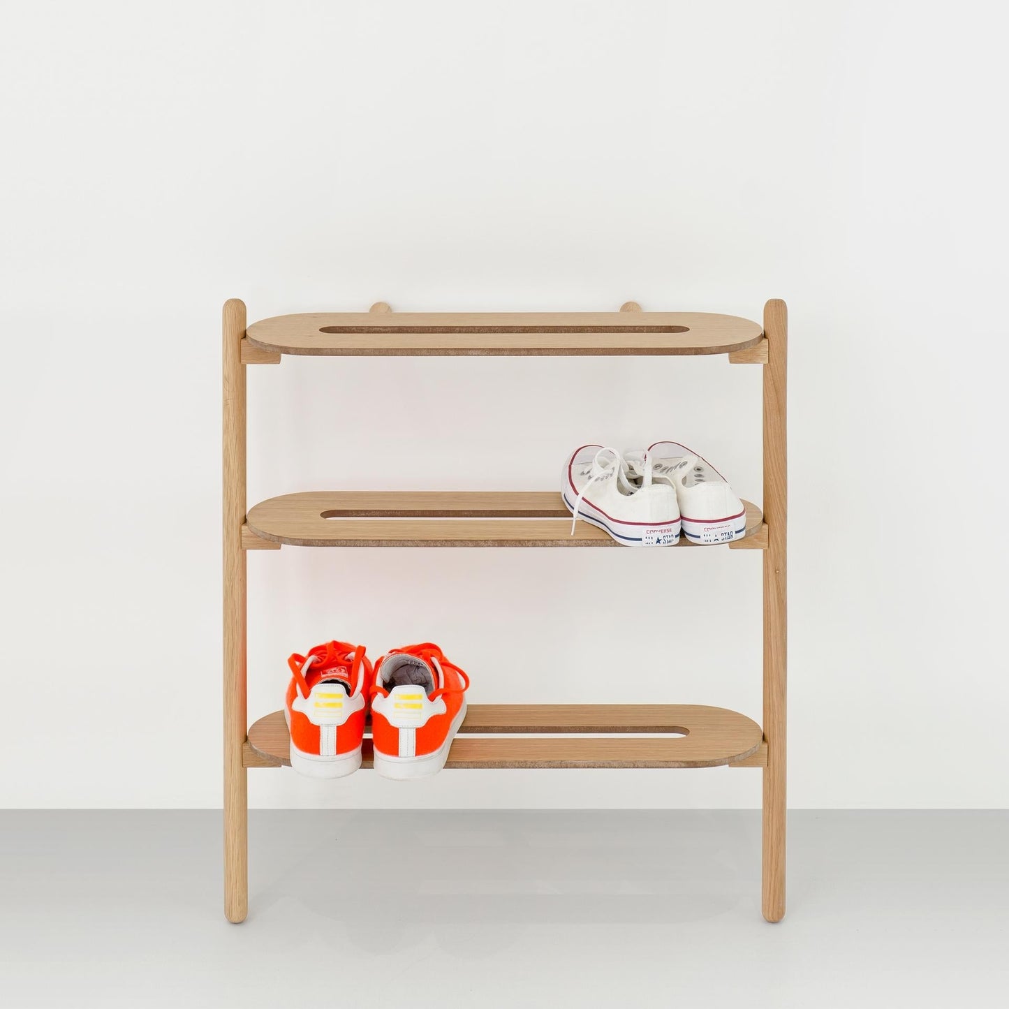 Wireworks Shoe Rack Heel Bar Oak