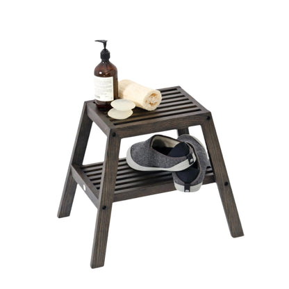 Wireworks Slatted Stool Dark Oak