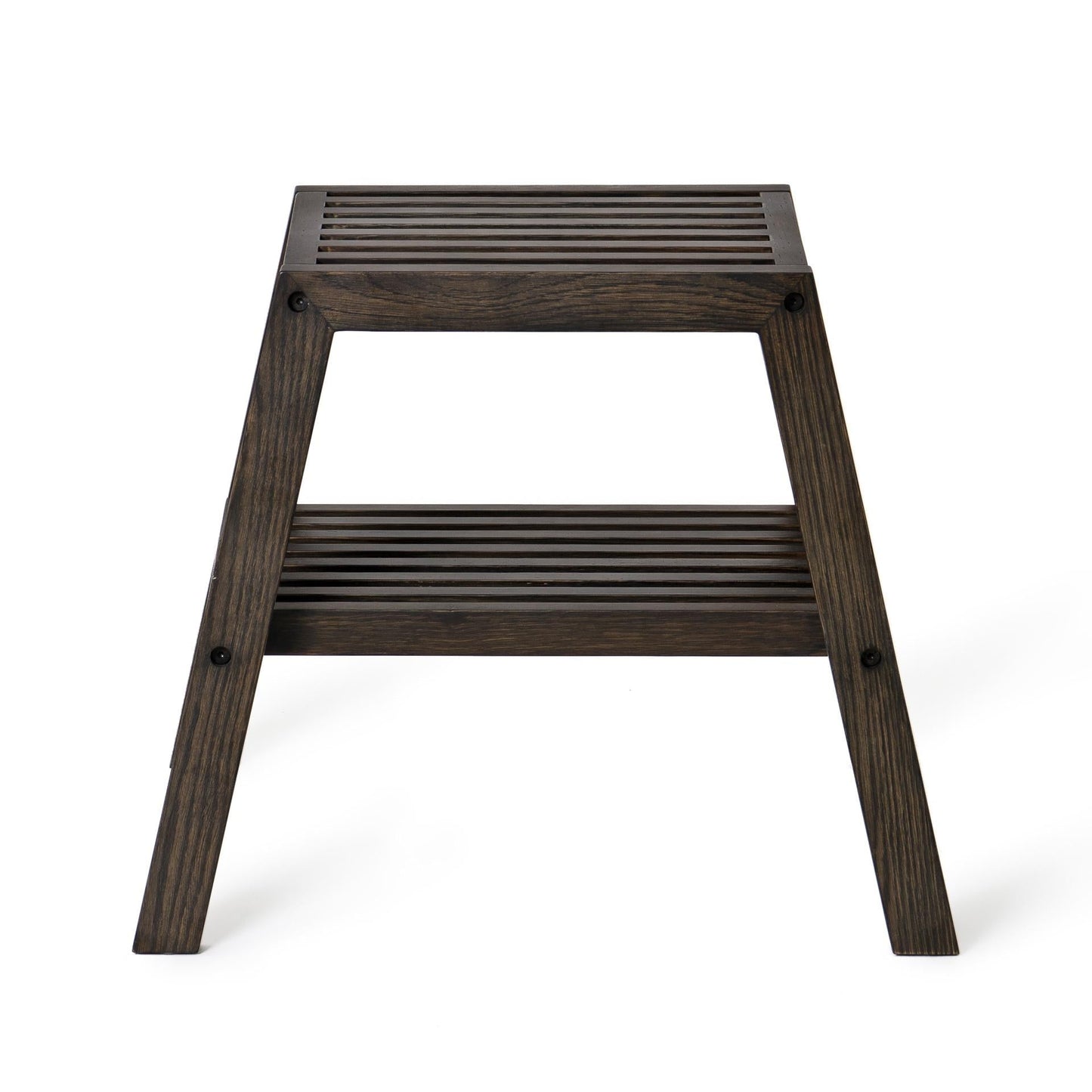 Wireworks Slatted Stool Dark Oak