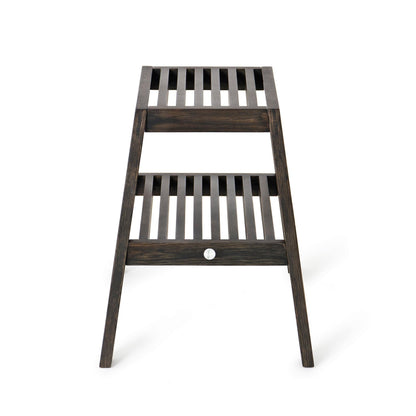 Wireworks Slatted Stool Dark Oak