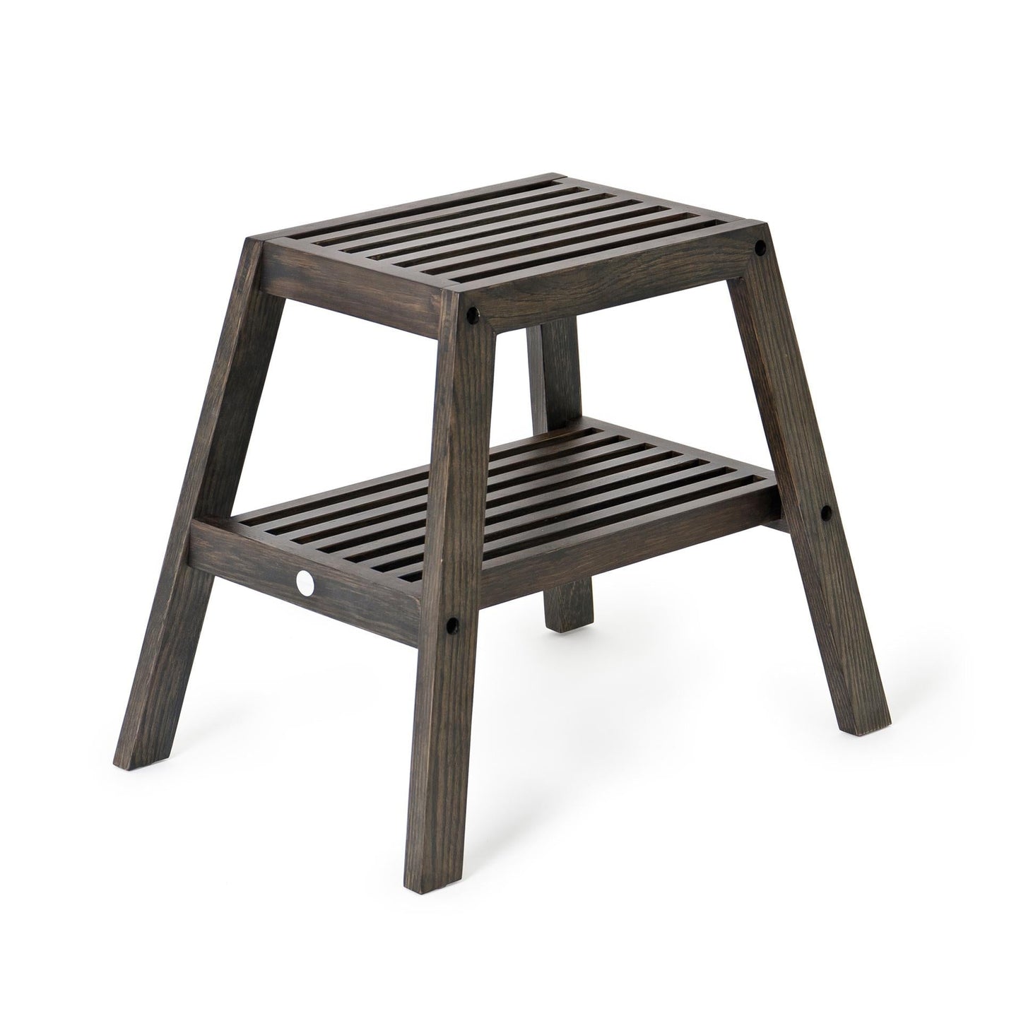 Wireworks Slatted Stool Dark Oak