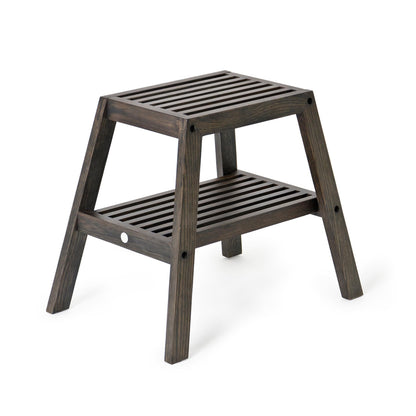 Wireworks Slatted Stool Dark Oak