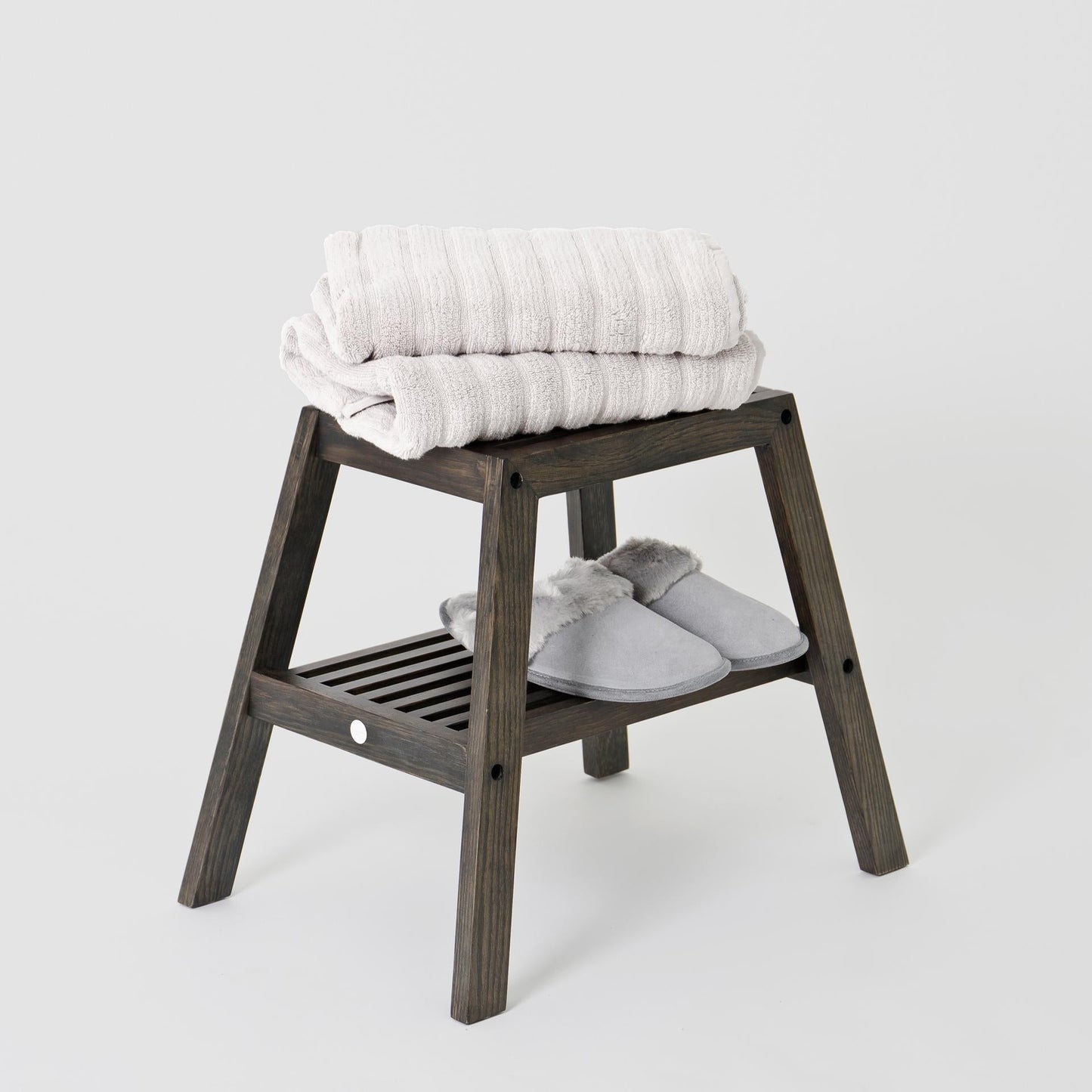 Wireworks Slatted Stool Dark Oak
