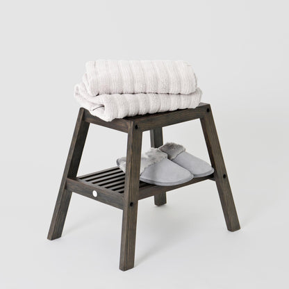 Wireworks Slatted Stool Dark Oak