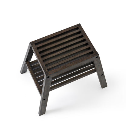 Wireworks Slatted Stool Dark Oak