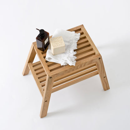 Wireworks Slatted Stool Oak