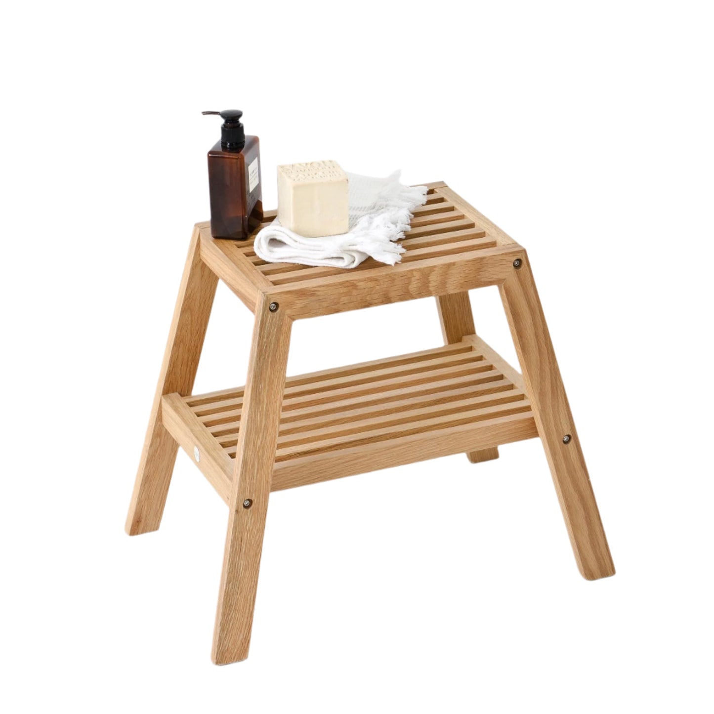 Wireworks Slatted Stool Oak