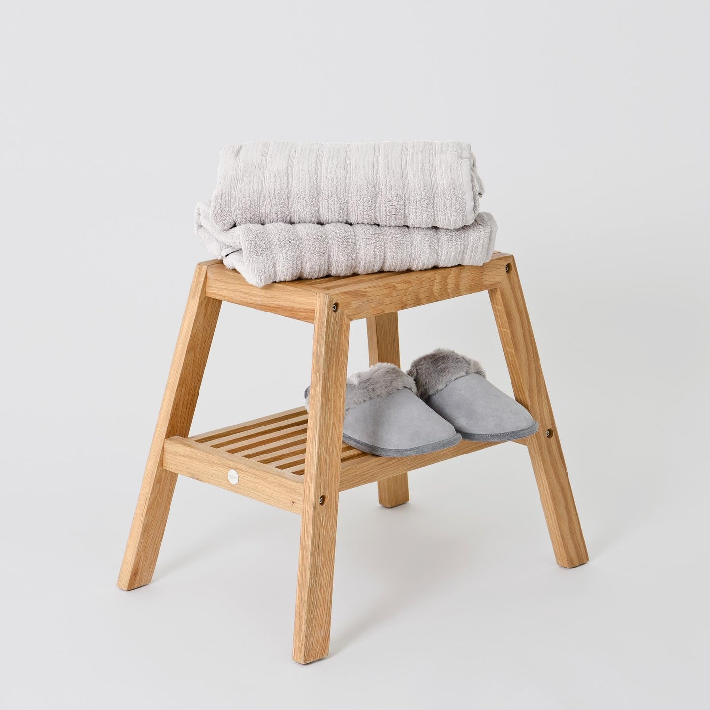 Wireworks Slatted Stool Oak