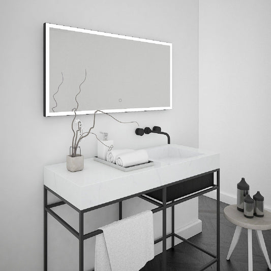 Origins Living Tate Light Rectangular Mirror 120x70cm Matt Black