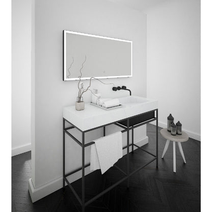 Origins Living Tate Light Rectangular Mirror 50x100cm Matt Black