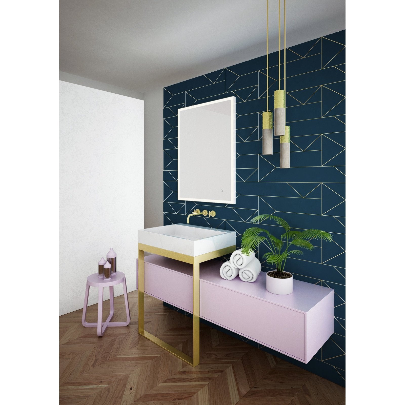 Origins Living Tate Light Rectangular Mirror 120x70cm Matt White - Hot Tub Shop