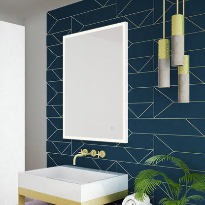 Origins Living Tate Light Rectangular Mirror 60x80cm Matt White