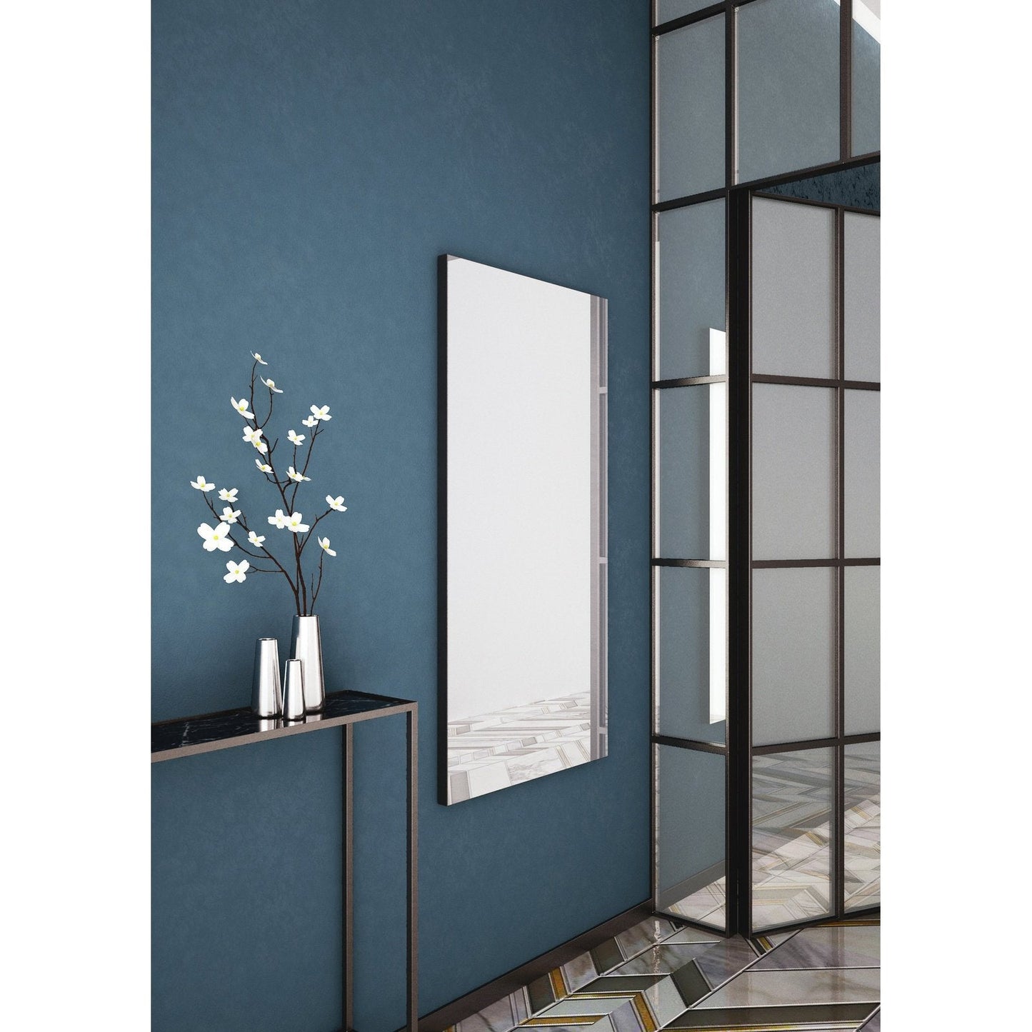 Origins Living Tate Rectangular Mirror 140x70cm Matt Black - Hot Tub Shop