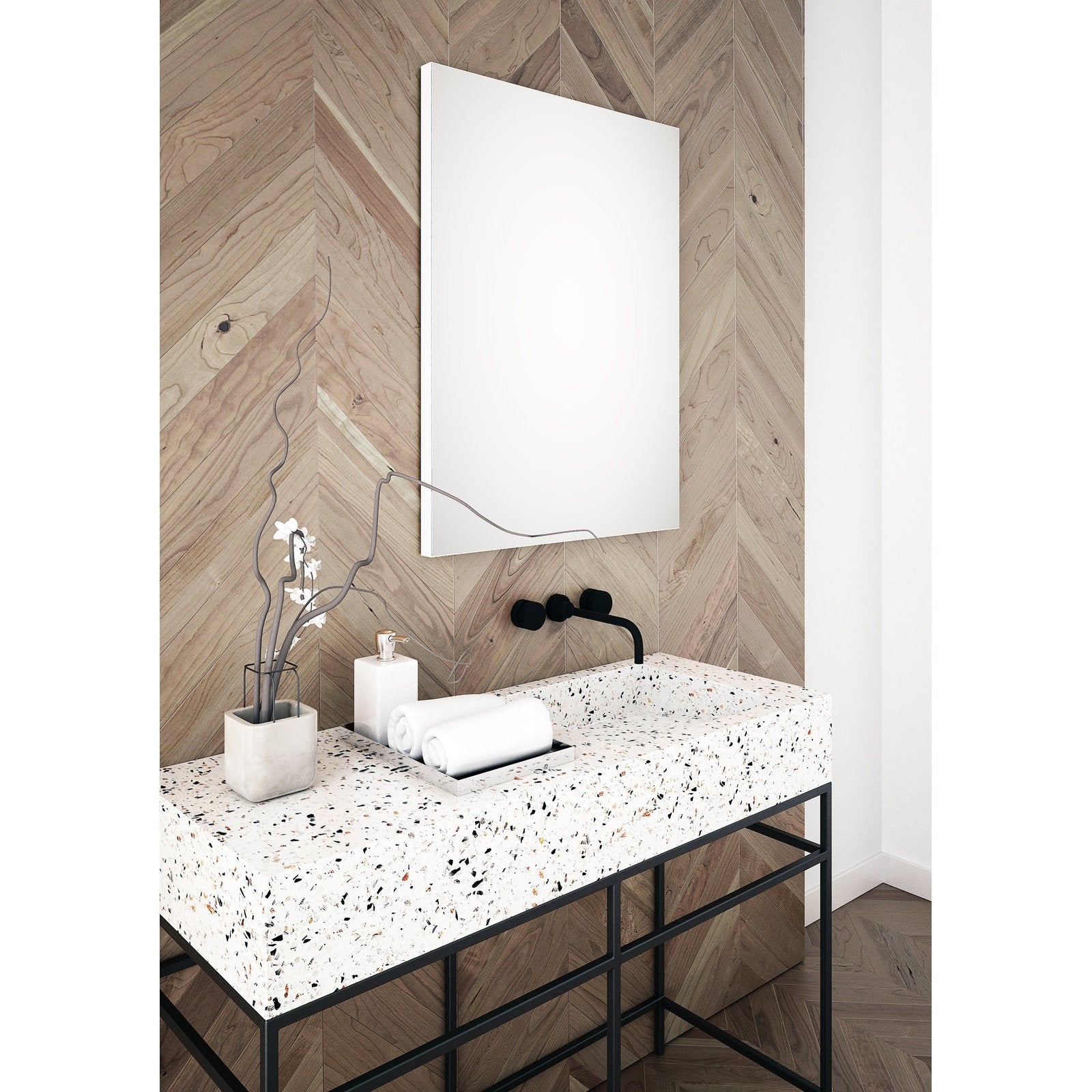 Origins Living Tate Rectangular Mirror 140x70cm Matt White - Hot Tub Shop