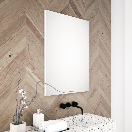 Origins Living Tate Rectangular Mirror 70x90cm Matt White - Hot Tub Shop