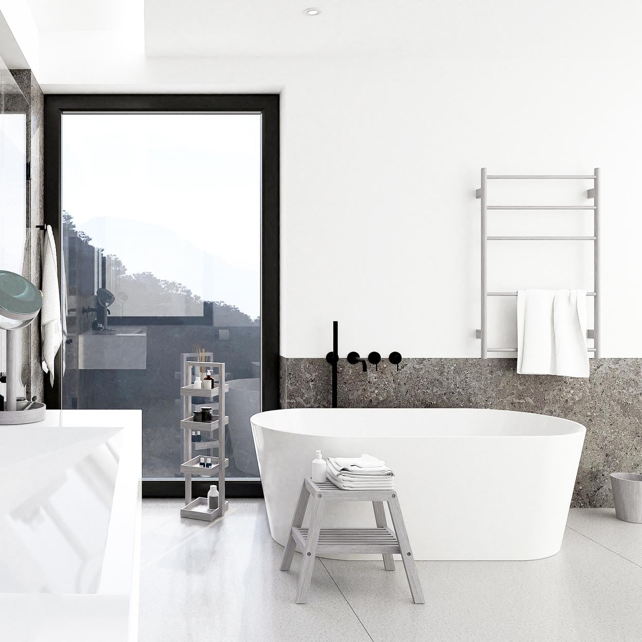 Wireworks Towel Rail Wallbar Oyster