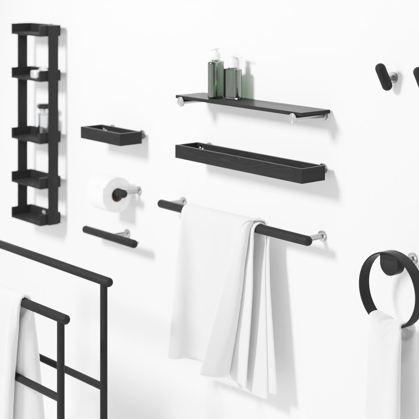 Wireworks Towel Rail Yoku Dark Oak