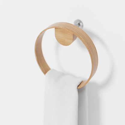 Wireworks Hand Towel Ring Yoku Oak