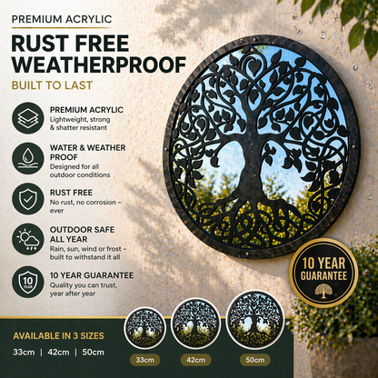 Tree of Life Garden Mirror - Hot Tub Shop