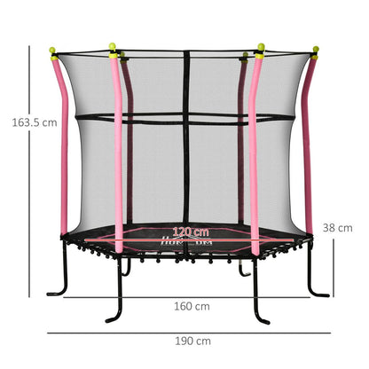 Premium 5.2FT Kids Trampoline - Enclosure & Indoor/Outdoor Use - 3-10 Years - Pink
