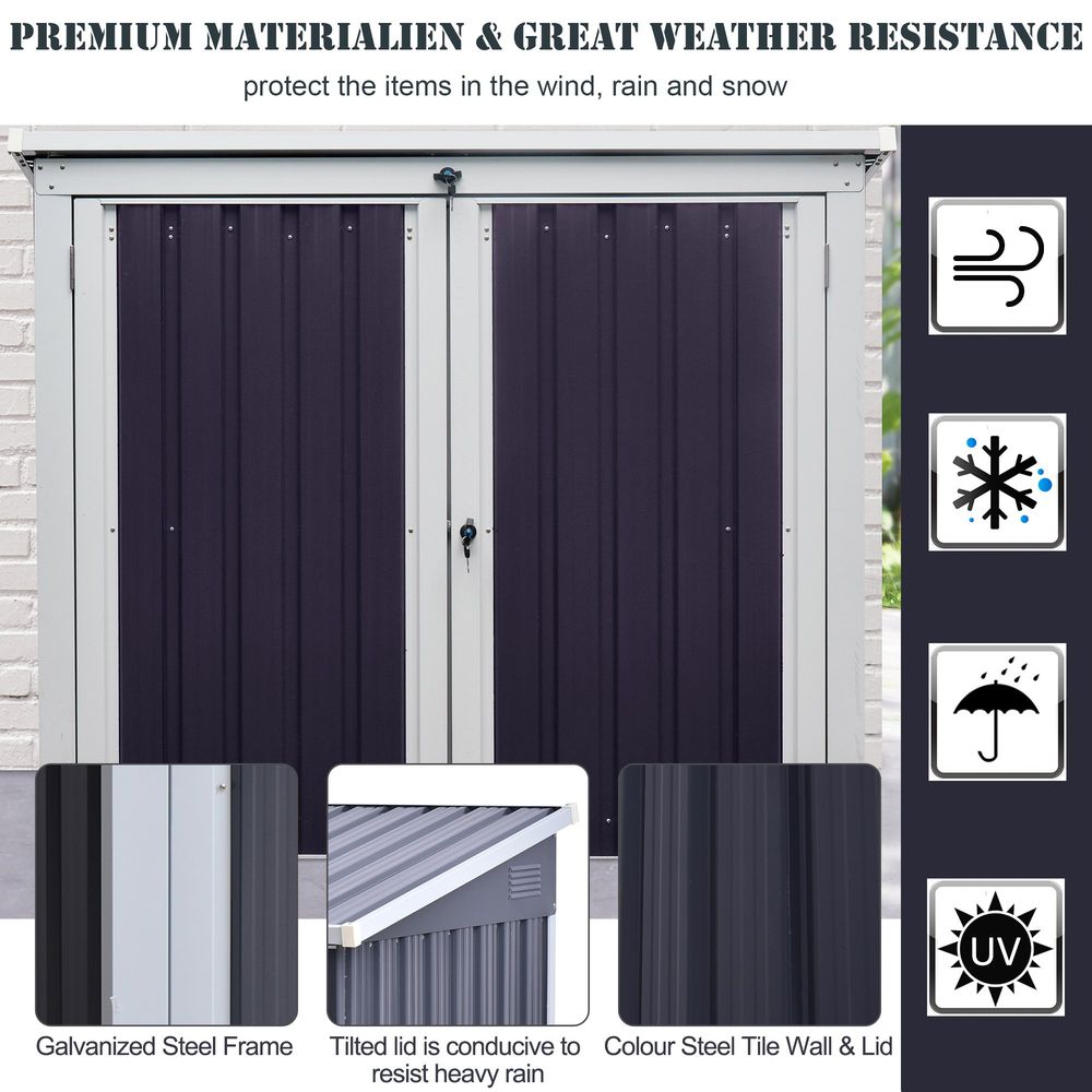 Heavy-Duty Steel Garden Storage Shed | Double Door & Lid | Trash Can Cover - Hot Tub Shop