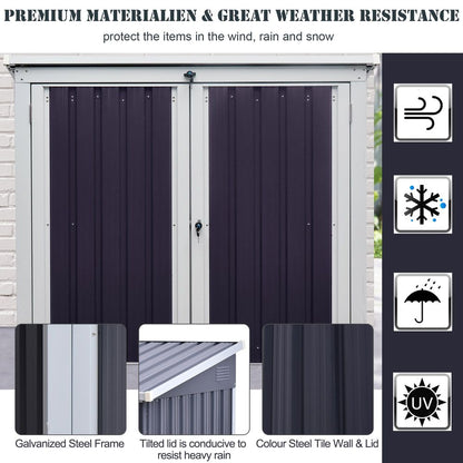 Heavy-Duty Steel Garden Storage Shed | Double Door & Lid | Trash Can Cover - Hot Tub Shop