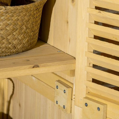 87 x 47 x 160cm Wooden Garden Storage Shed w/ Asphalt Roof, Natural - Hot Tub Shop