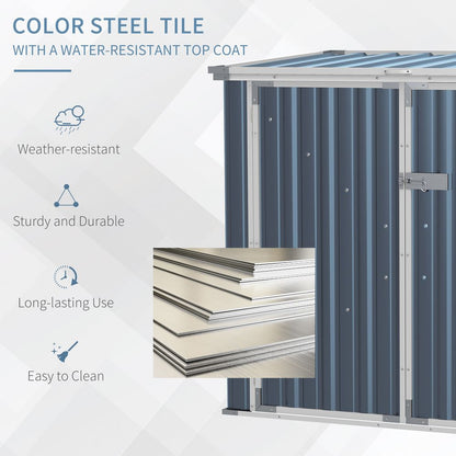 Outsunny Steel Rubbish Storage Shed - Double Doors, Weather-Resistant, 2-Bin Capacity - Hot Tub Shop