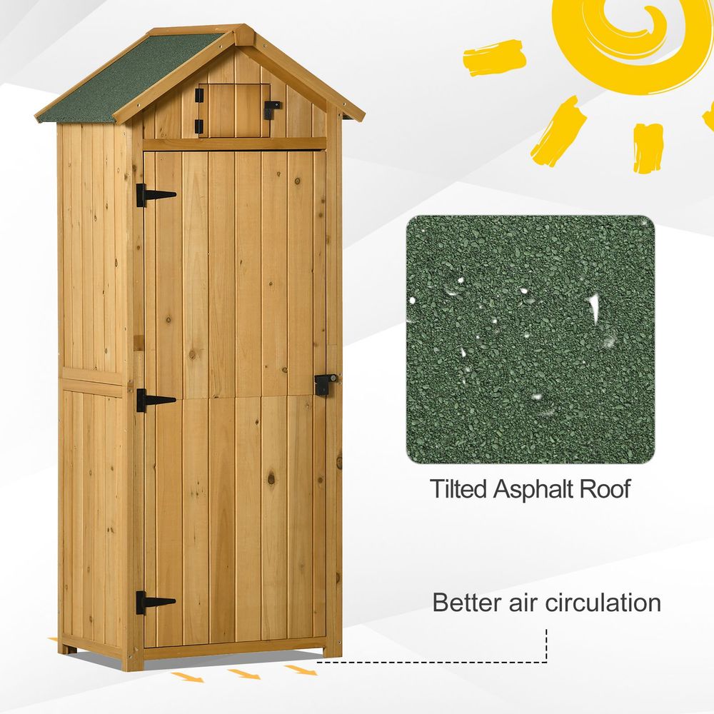 Garden Shed Utility - 3 Shelves - Wood - Outdoor - 77x54.2x179cm - Brown - Hot Tub Shop