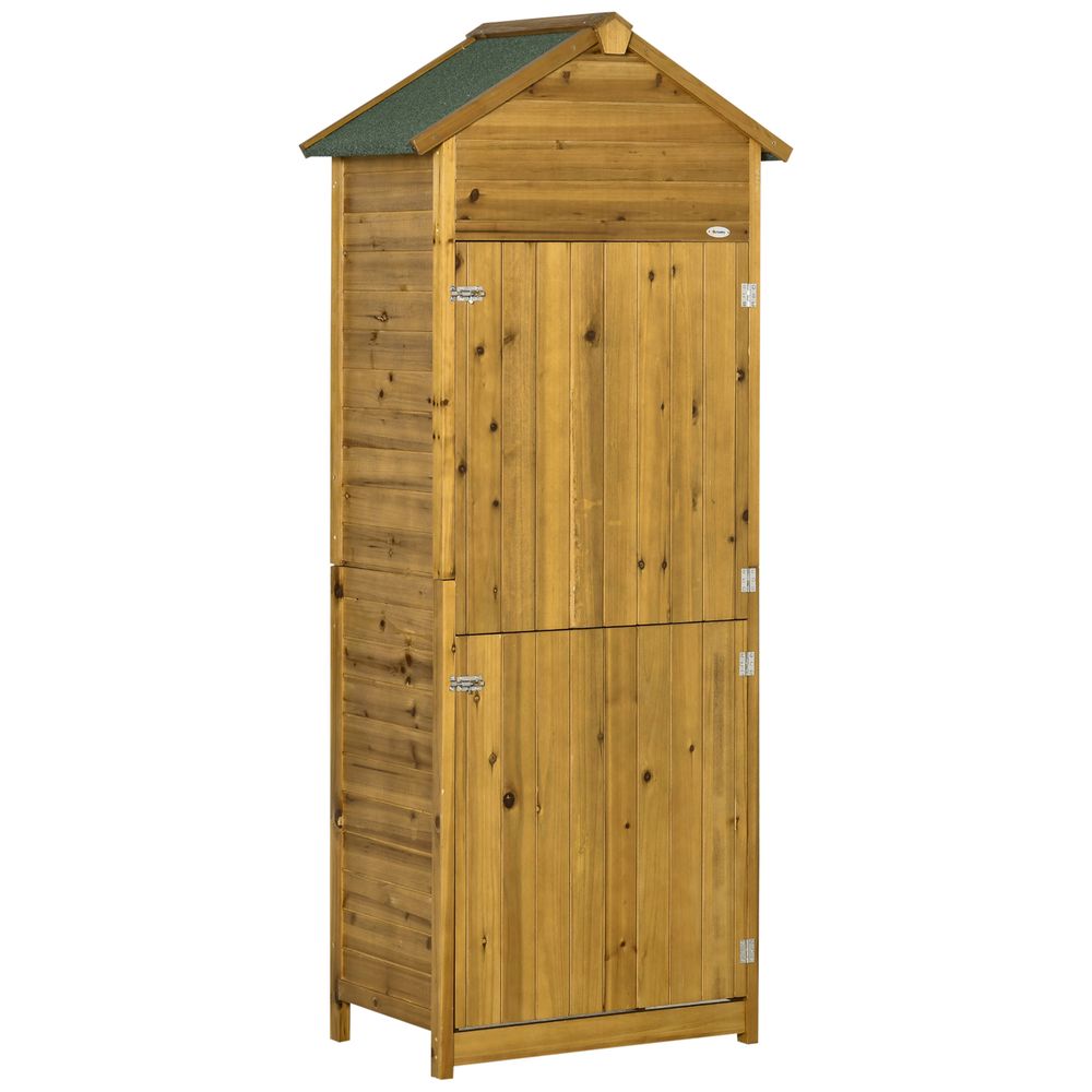 Premium Wooden Garden Storage Shed Tool Cabinet - Lockable Doors, Weather-Resistant, High-Quality - 191.5x79x49cm - Hot Tub Shop
