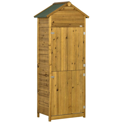 Premium Wooden Garden Storage Shed Tool Cabinet - Lockable Doors, Weather-Resistant, High-Quality - 191.5x79x49cm - Hot Tub Shop