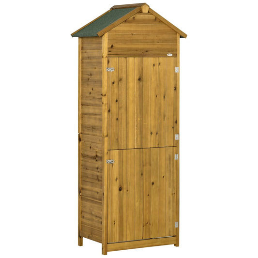 Premium Wooden Garden Storage Shed Tool Cabinet - Lockable Doors, Weather-Resistant, High-Quality - 191.5x79x49cm - Hot Tub Shop