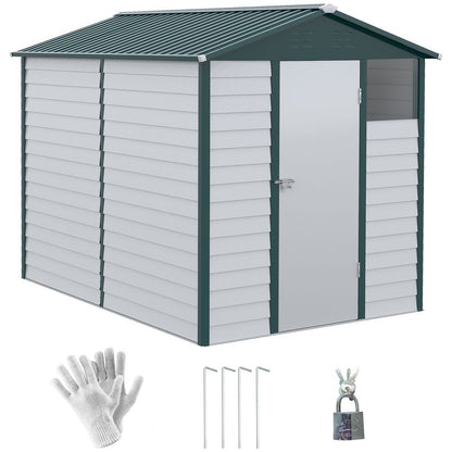 Premium 9x6 Galvanized Metal Garden Shed - Secure & Spacious Storage Solution for Backyard & Patio - Hot Tub Shop