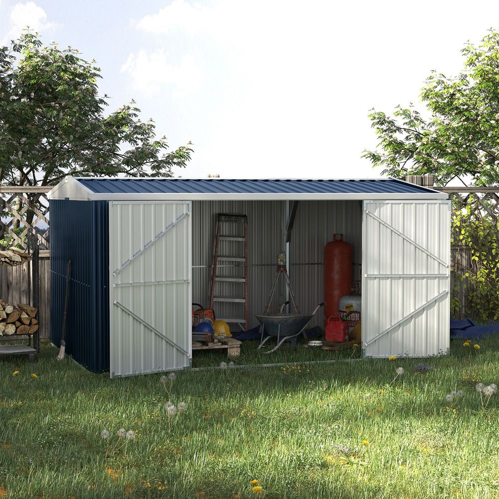 Premium Steel Outdoor Garden Storage Shed | Tool Storage Box for Backyard | Durable & Weather-Resistant | Outsunny - Hot Tub Shop