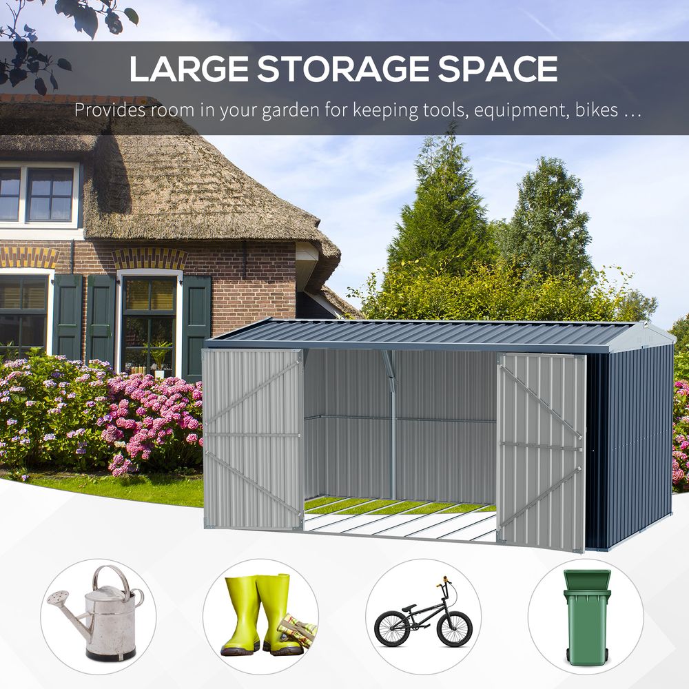 Premium Steel Outdoor Garden Storage Shed | Tool Storage Box for Backyard | Durable & Weather-Resistant | Outsunny - Hot Tub Shop