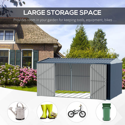 Premium Steel Outdoor Garden Storage Shed | Tool Storage Box for Backyard | Durable & Weather-Resistant | Outsunny - Hot Tub Shop