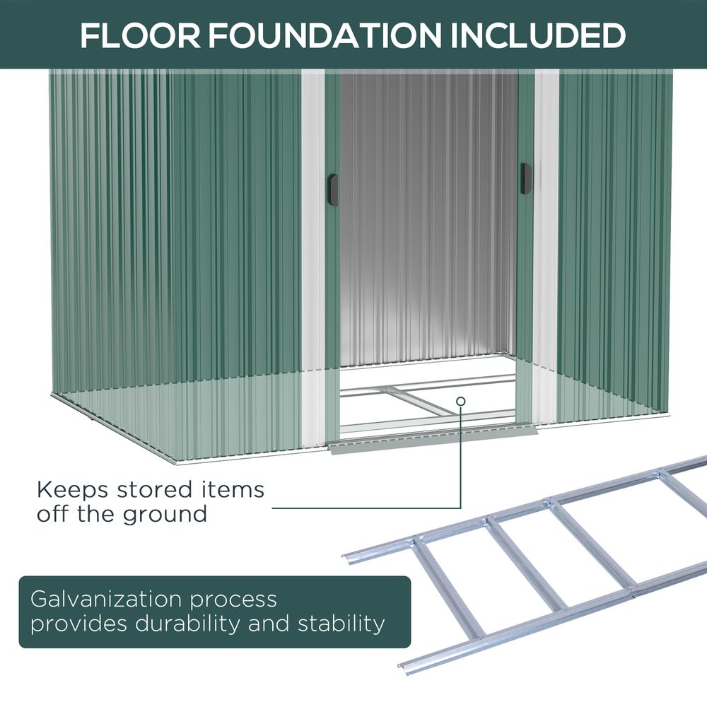 Premium 7x4ft Green Metal Storage Shed | Durable & Spacious | Perfect for Tools & Bikes - Hot Tub Shop