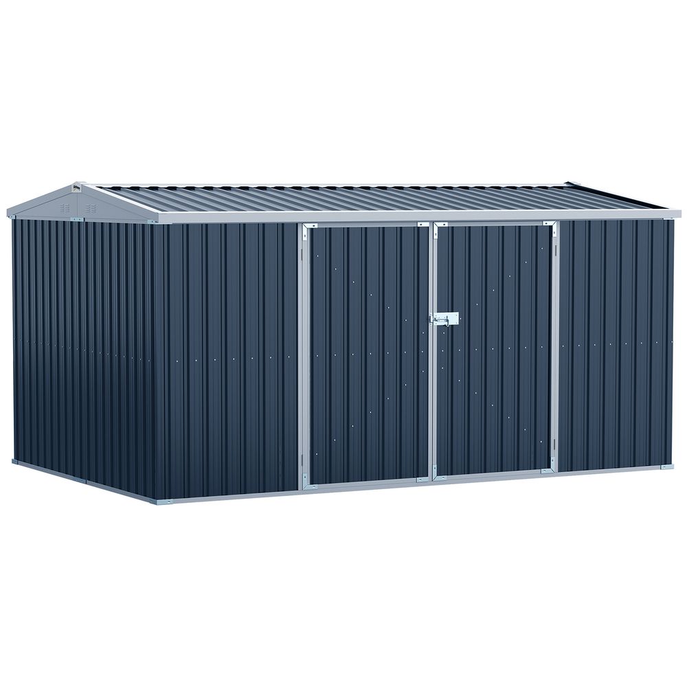 Premium Steel Outdoor Garden Storage Shed | Tool Storage Box for Backyard | Durable & Weather-Resistant | Outsunny - Hot Tub Shop