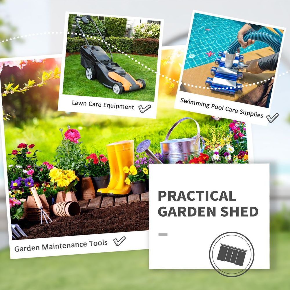 Premium 9x6 Galvanized Metal Garden Shed - Secure & Spacious Storage Solution for Backyard & Patio - Hot Tub Shop